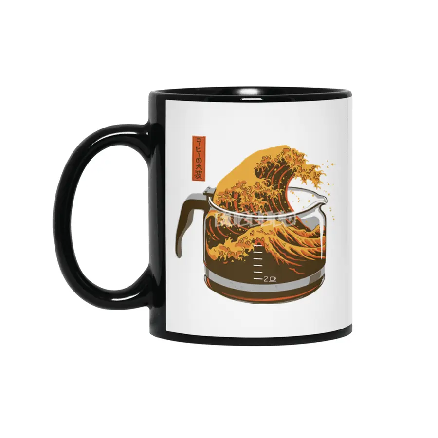 The Great Wave of Coffee (light) Siyah Kupa