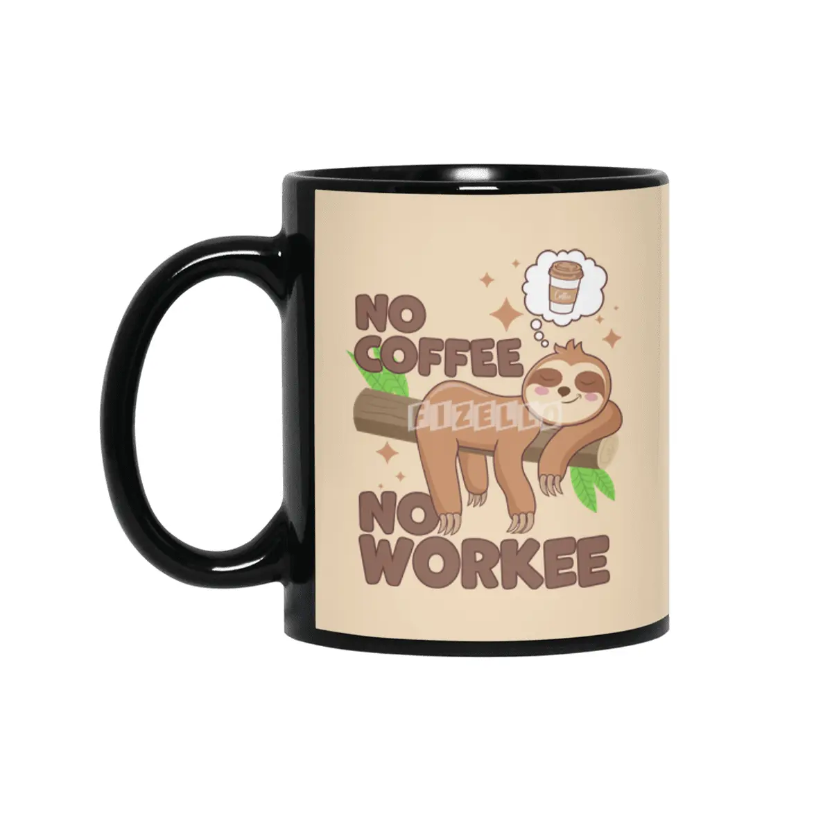 No Coffee No Workee Siyah Kupa