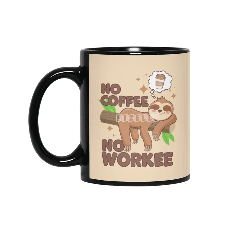 No Coffee No Workee Siyah Kupa