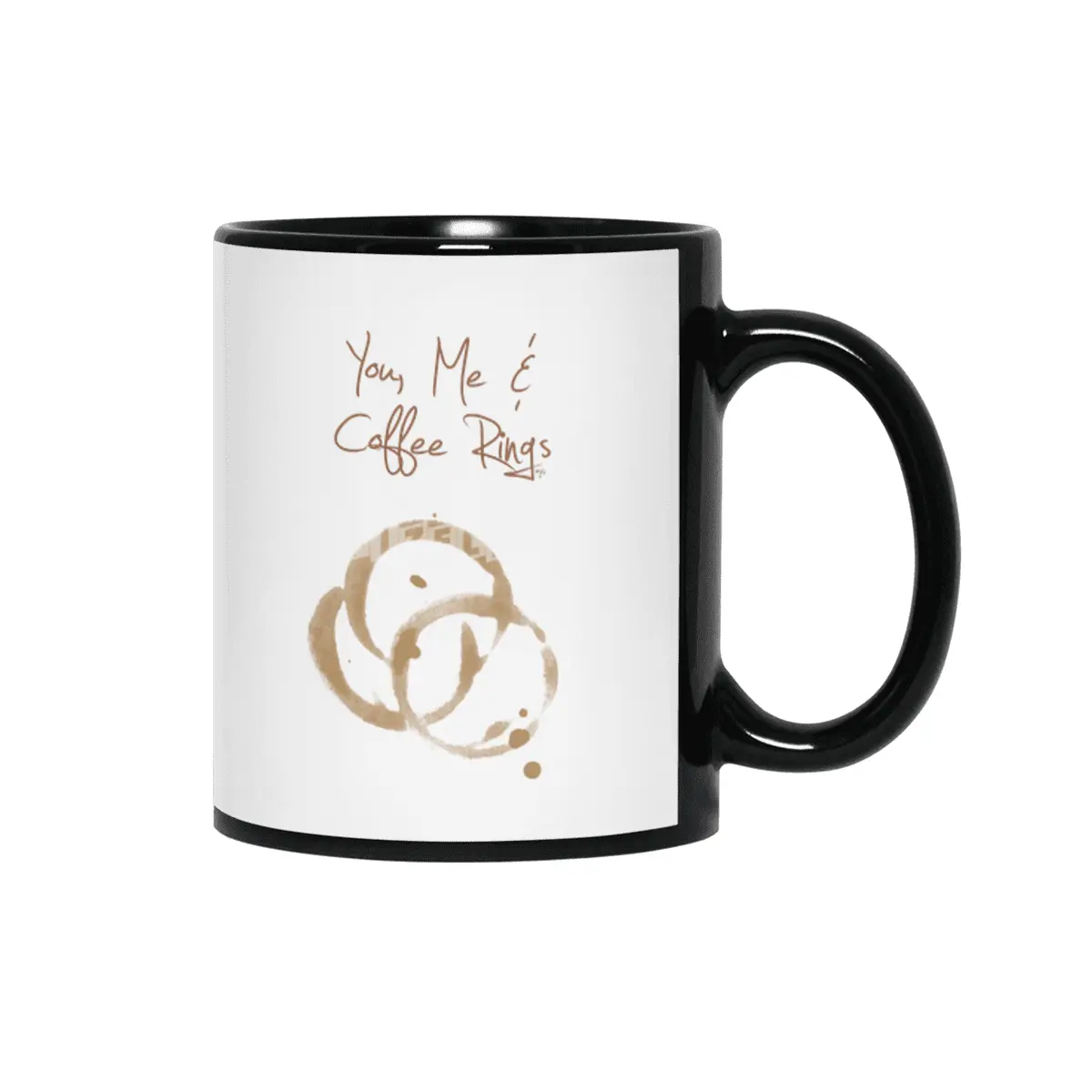 You, Me, & Coffee Rings Siyah Kupa