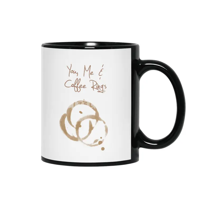 You, Me, & Coffee Rings Siyah Kupa