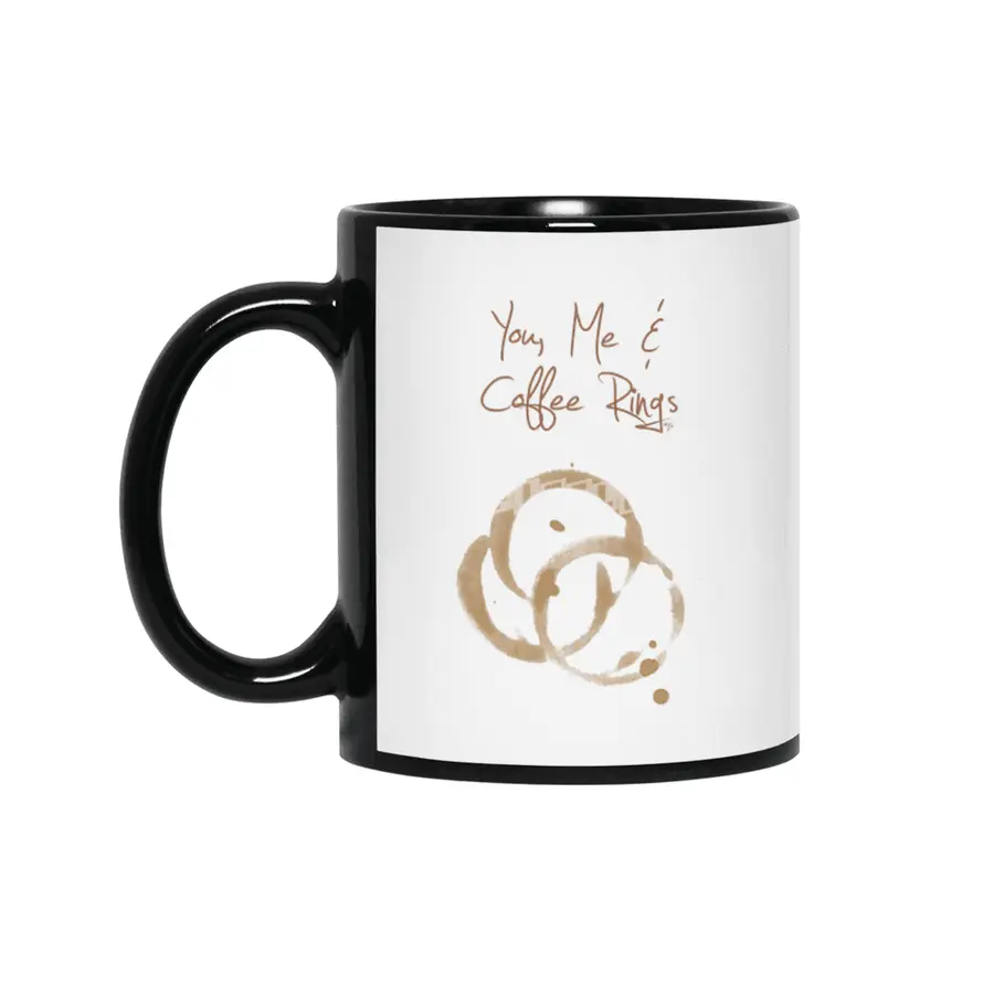 You, Me, & Coffee Rings Siyah Kupa