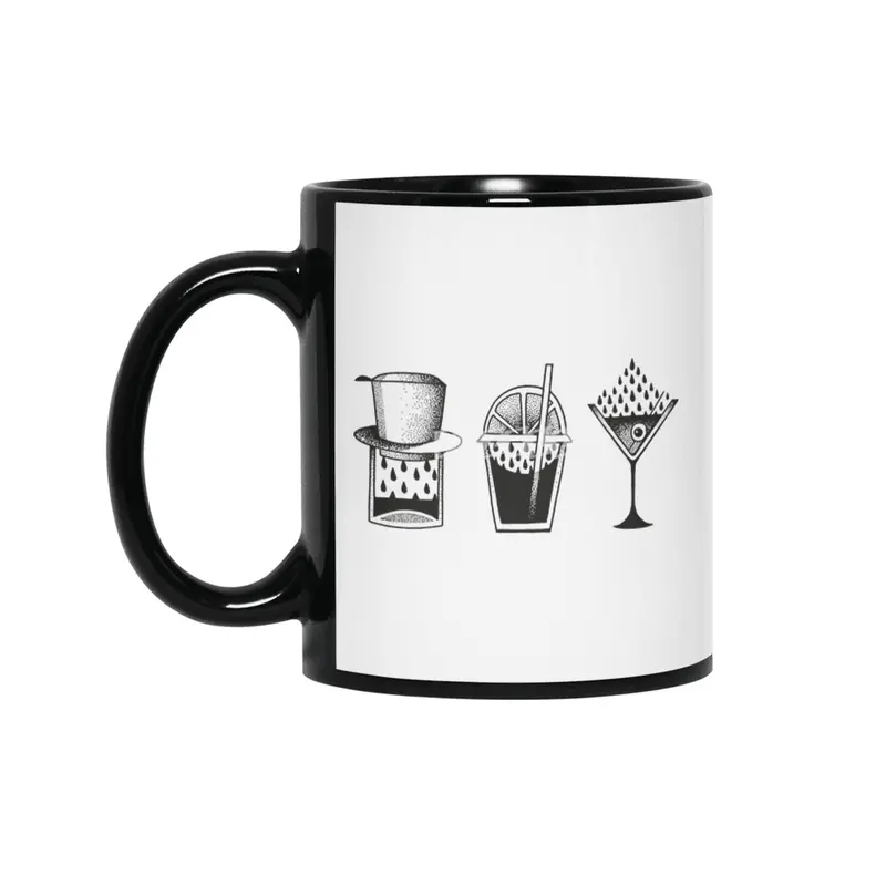Morning coffee -Day fresh- Evening alco Siyah Kupa