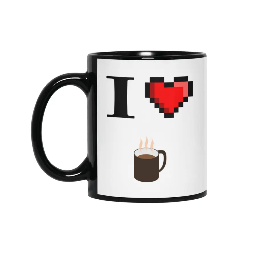 I love Coffee 8Bit Siyah Kupa