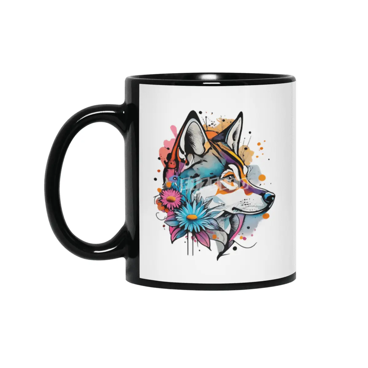 Charming Watercolor Dog Design for Dog Lovers Siyah Kupa