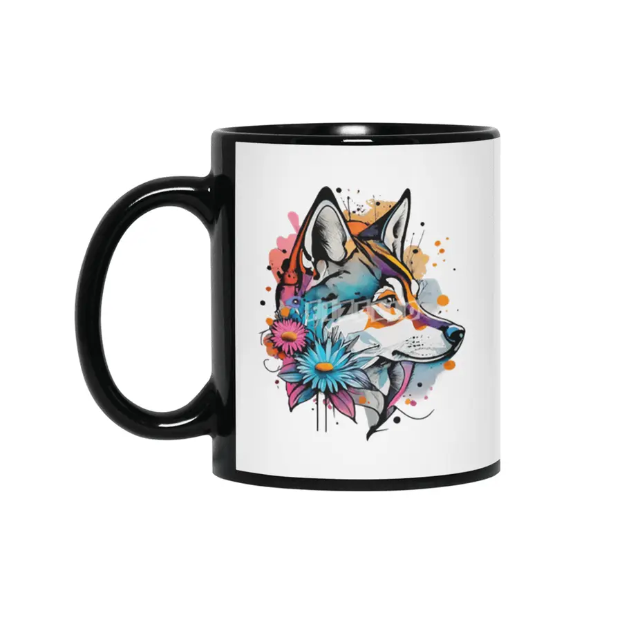 Charming Watercolor Dog Design for Dog Lovers Siyah Kupa