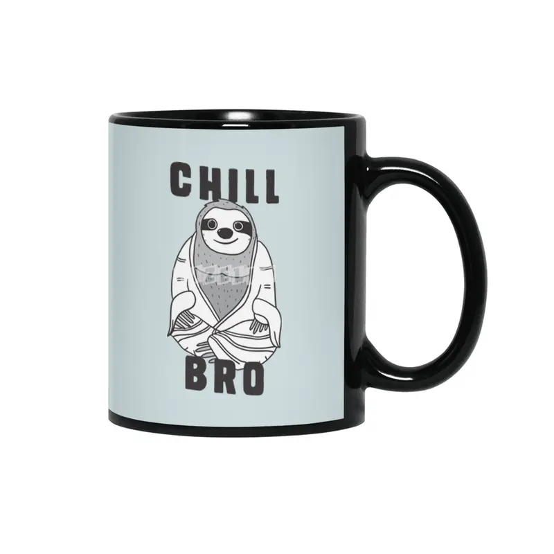 Chill Bro - smooth, lazy Buddha sloth Siyah Kupa