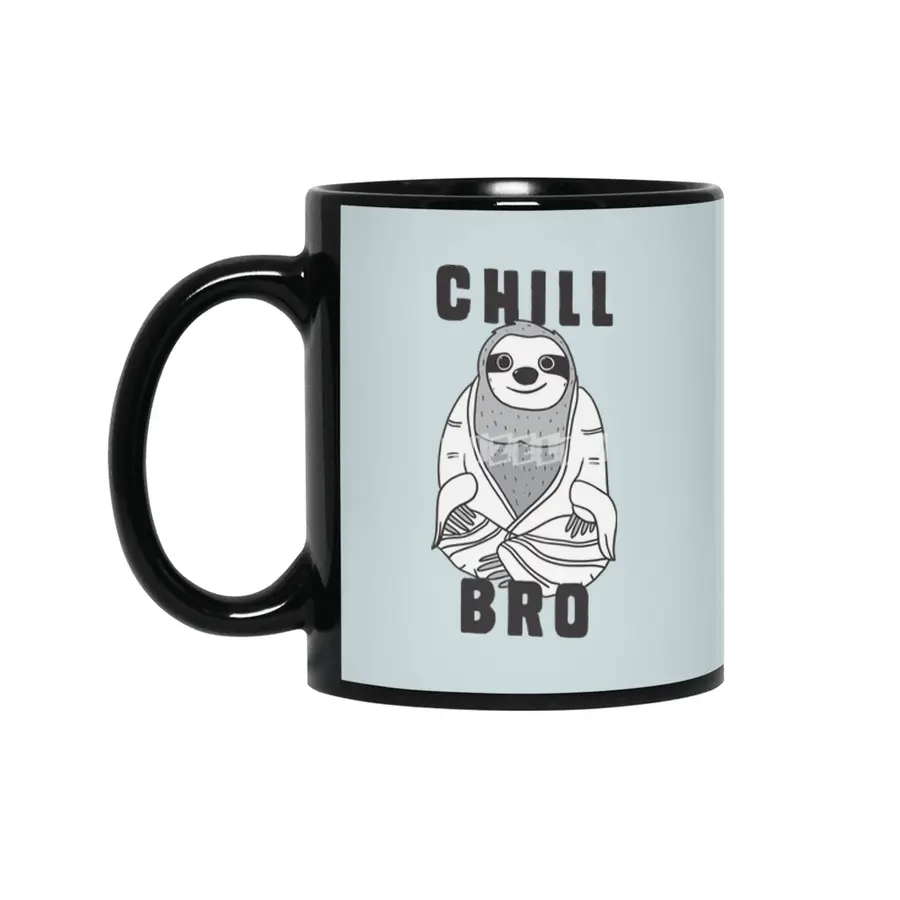 Chill Bro - smooth, lazy Buddha sloth Siyah Kupa