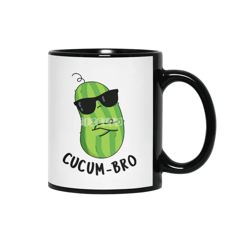 Cucum-bro Funny Cucumber Bro Pun Siyah Kupa