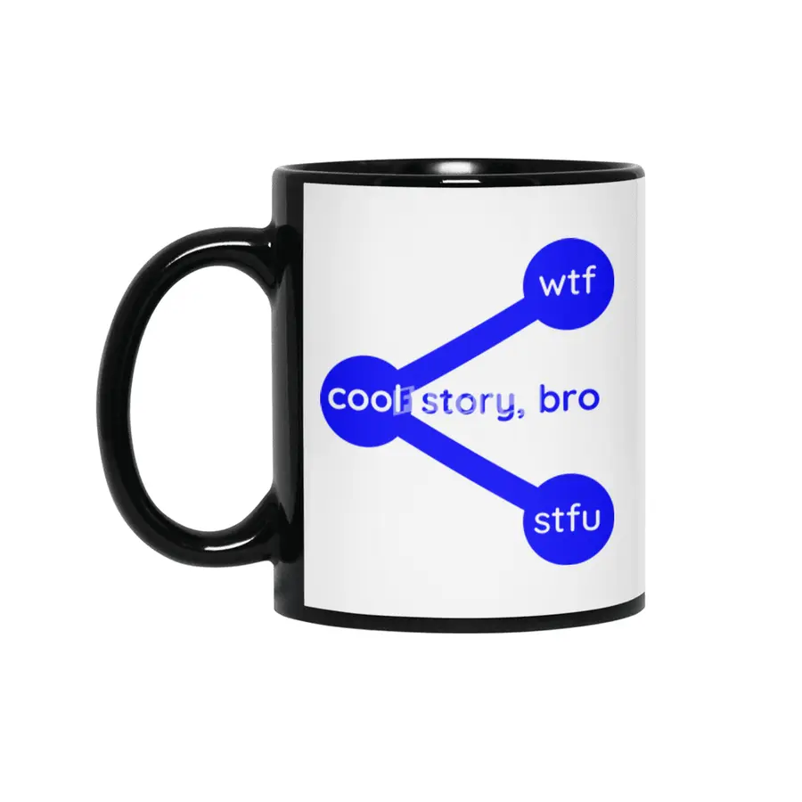 Cool Story Bro Wtf Stfu Share Symbol Siyah Kupa