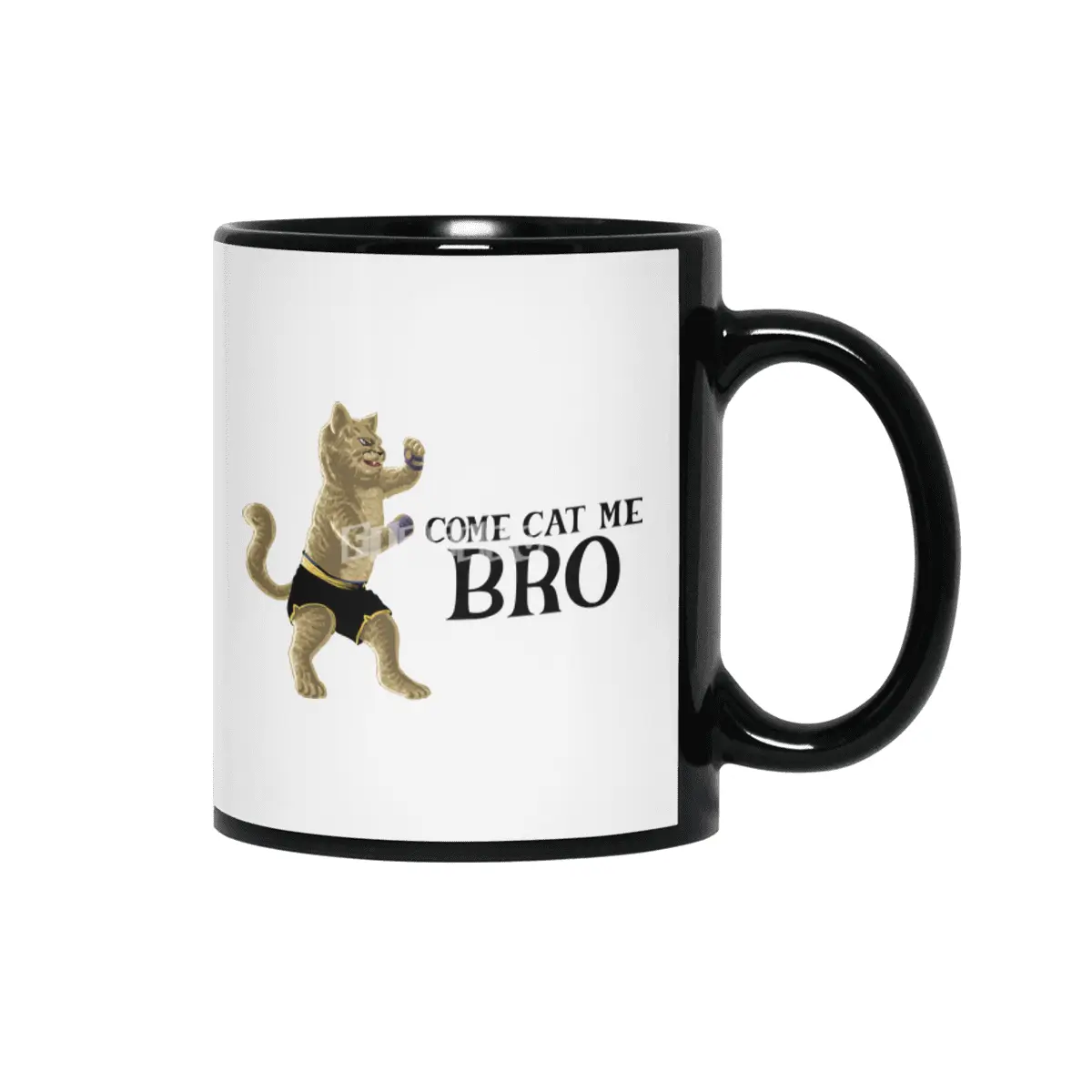 Come Cat Me Bro Cool Boxing Cat Punching International Cat Day Gift for Cat Lovers Siyah Kupa