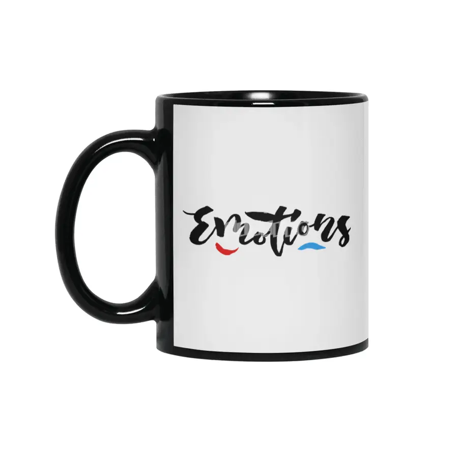 Emotions - Hand Lettering Design Siyah Kupa