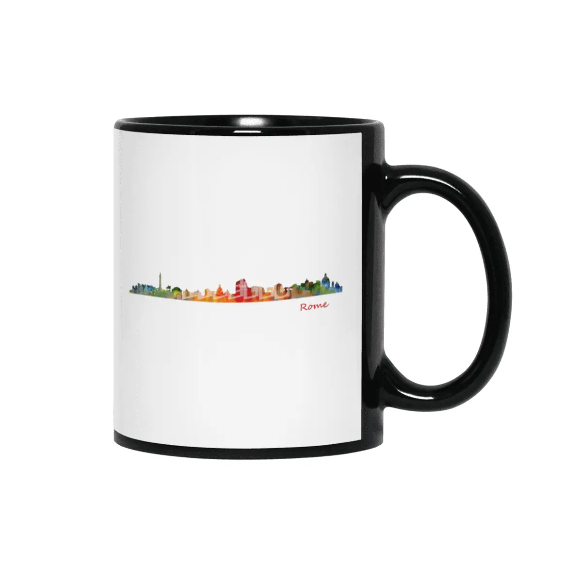 Rome Cityscape watercolor skyline Siyah Kupa