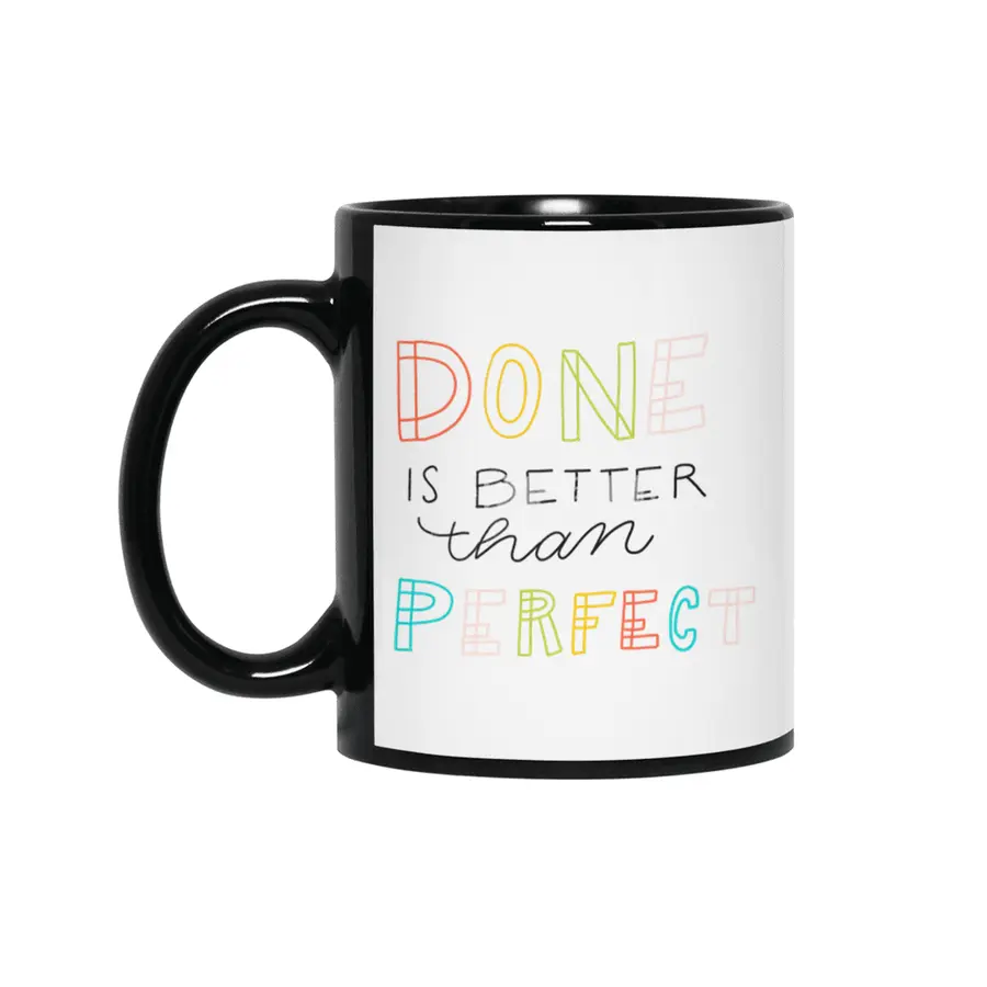 Done is better than perfect Lettering colorful Siyah Kupa