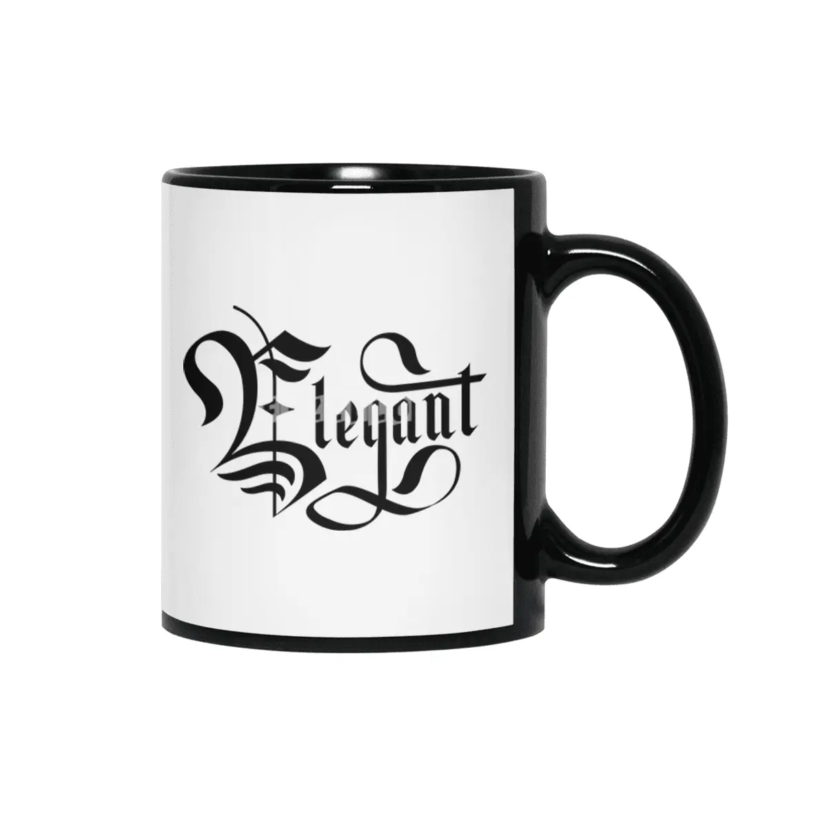 Elegant lettering Gothic Siyah Kupa