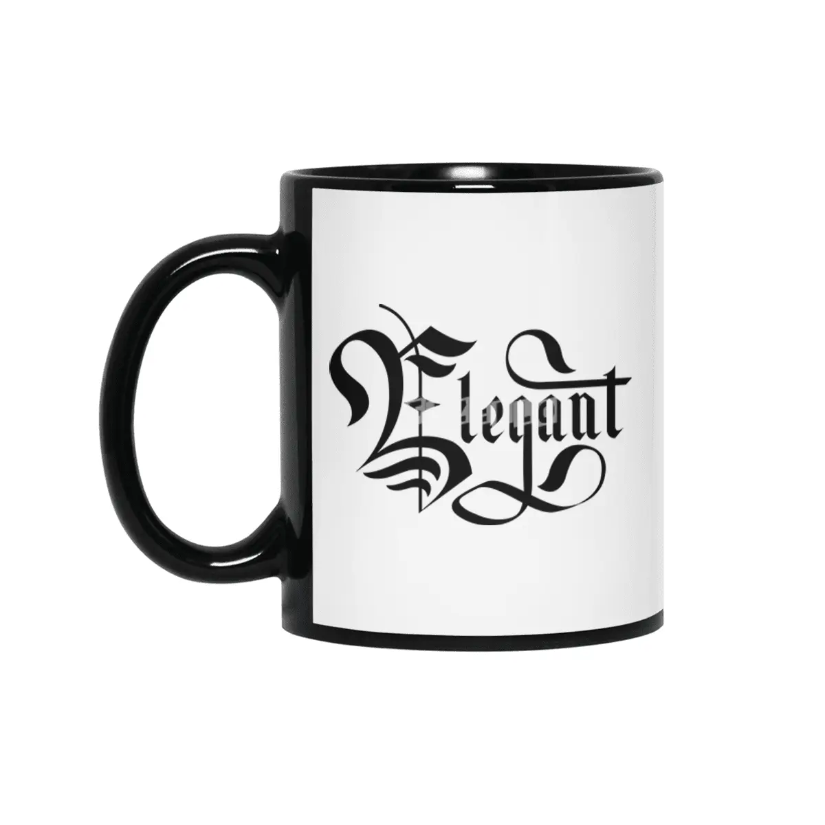 Elegant lettering Gothic Siyah Kupa