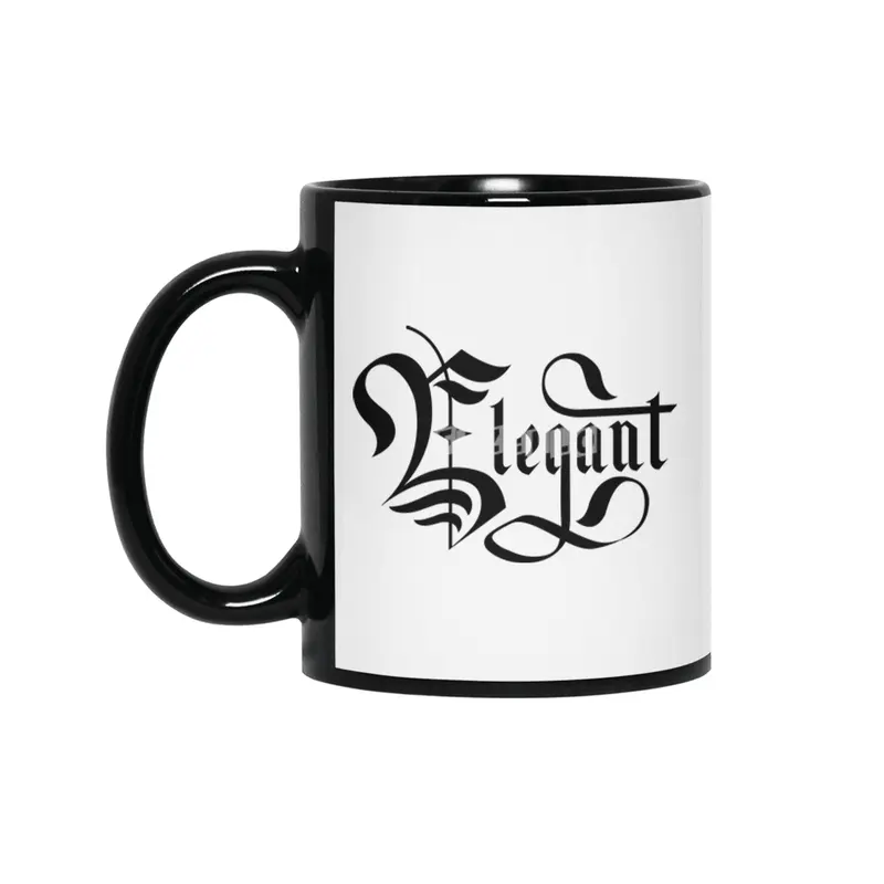 Elegant lettering Gothic Siyah Kupa