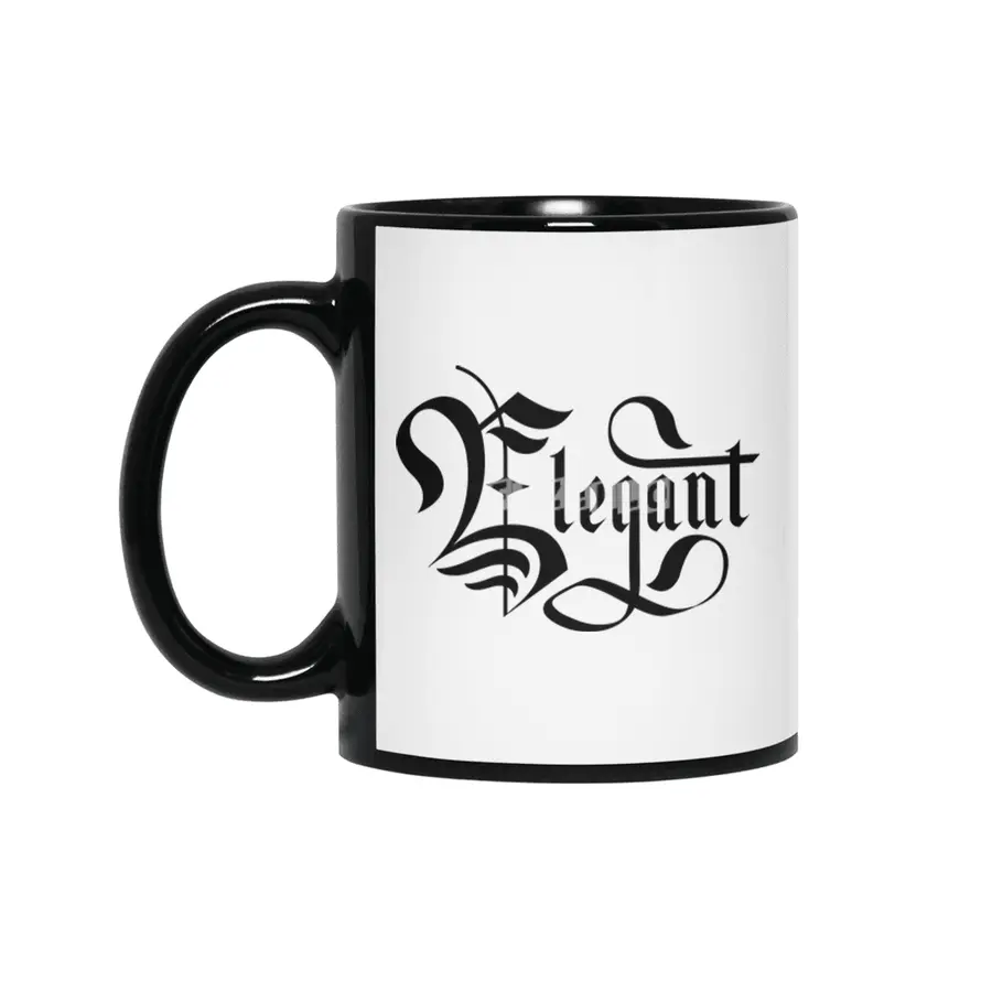Elegant lettering Gothic Siyah Kupa