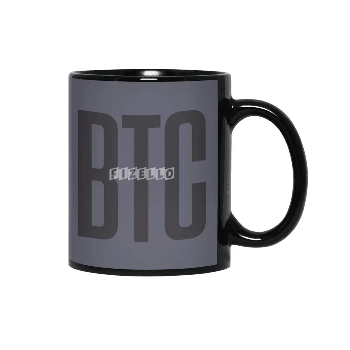 BTC Bitcoin - Crypto Code Transparent Black 50% Siyah Kupa