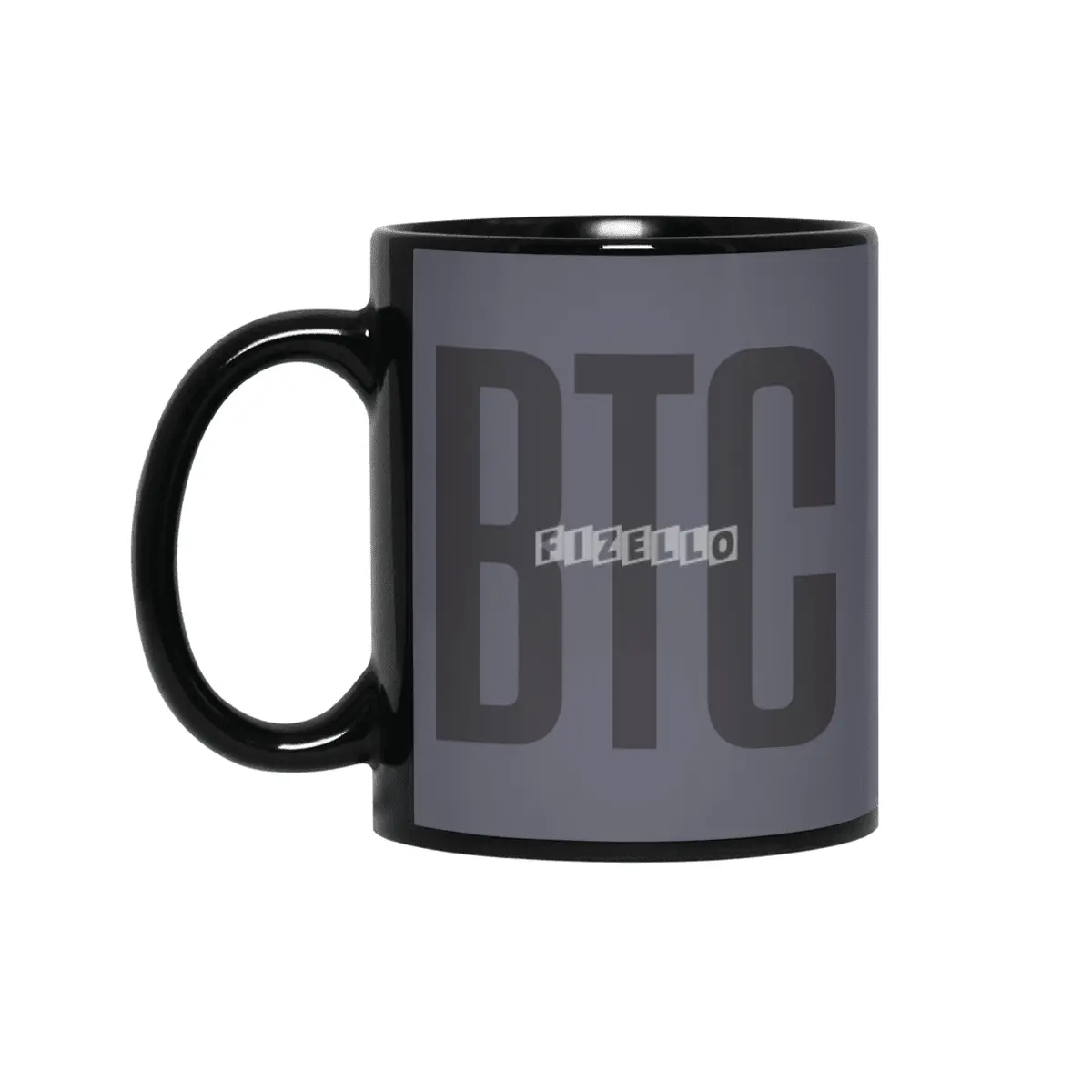 BTC Bitcoin - Crypto Code Transparent Black 50% Siyah Kupa