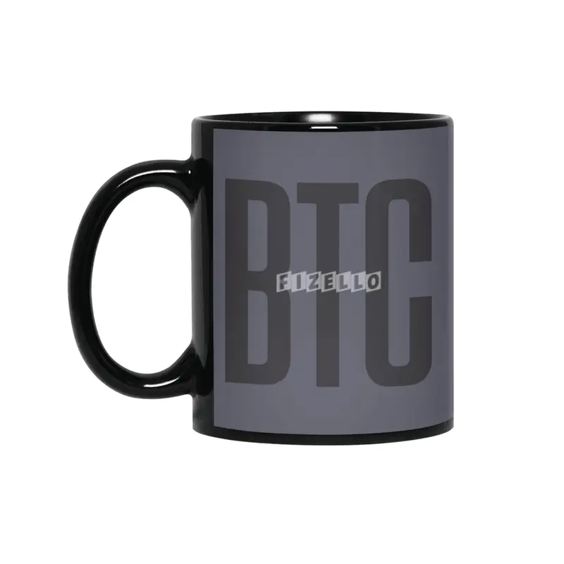 BTC Bitcoin - Crypto Code Transparent Black 50% Siyah Kupa