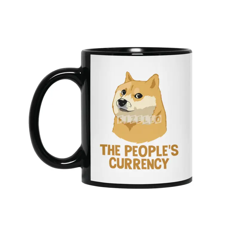 Dogecoin The People Currency Funny Crypto Siyah Kupa
