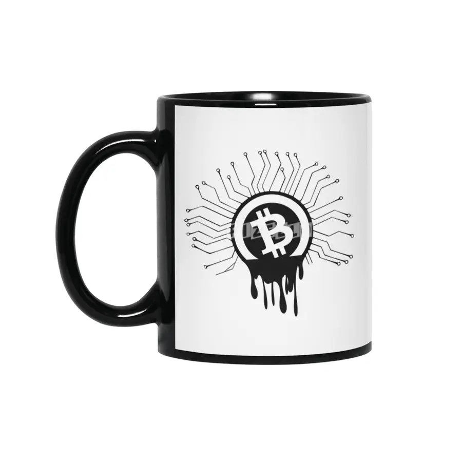 Bitcoin Cryptocurrency Millionaire vintage T-Shirt melting currency summer featured products Siyah Kupa