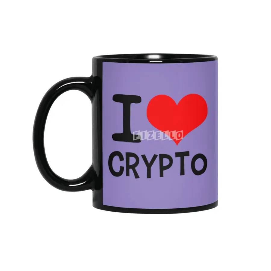 I Love Crypto Currency Siyah Kupa