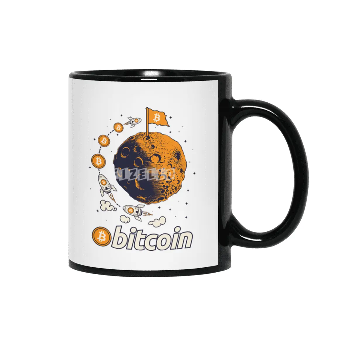 Bitcoin To The Moon Crypto Cryptocurrency Siyah Kupa