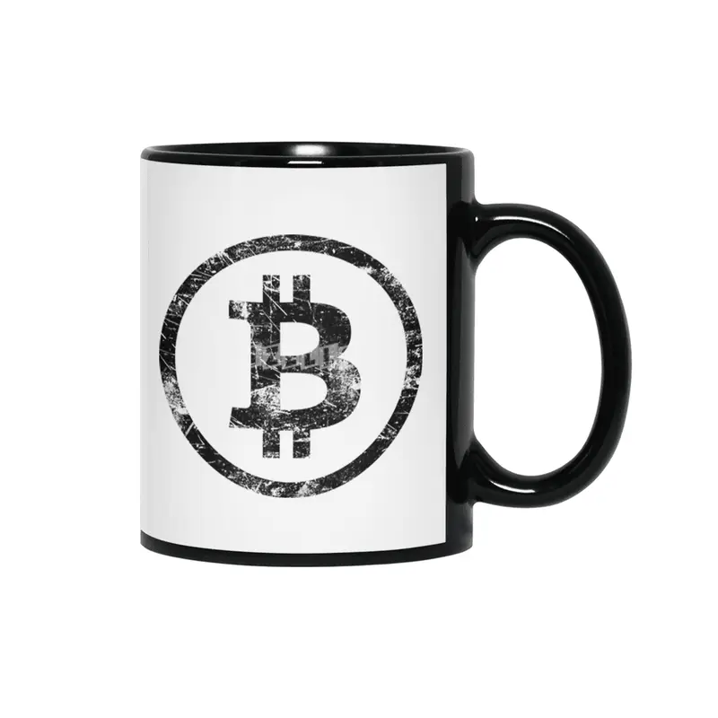 Bitcoin Vintage Crypto Cryptocurrency Gift Siyah Kupa
