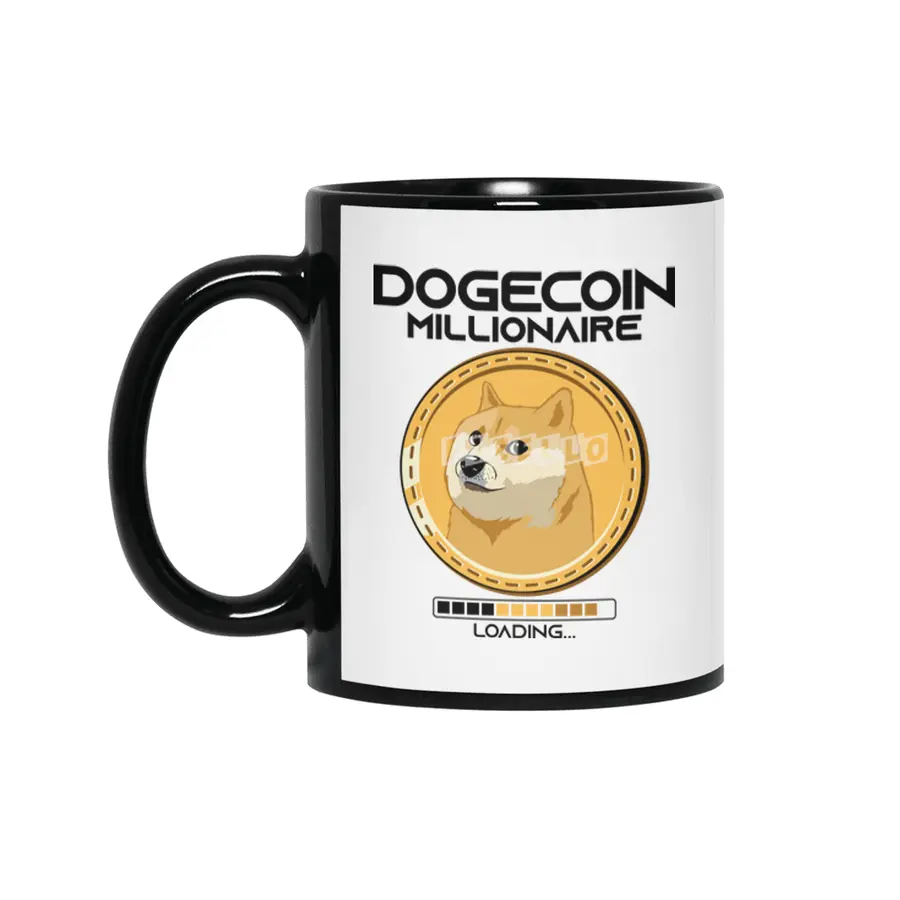 Dogecoin Millionaire Funny Crypto Cryptocurrency Siyah Kupa