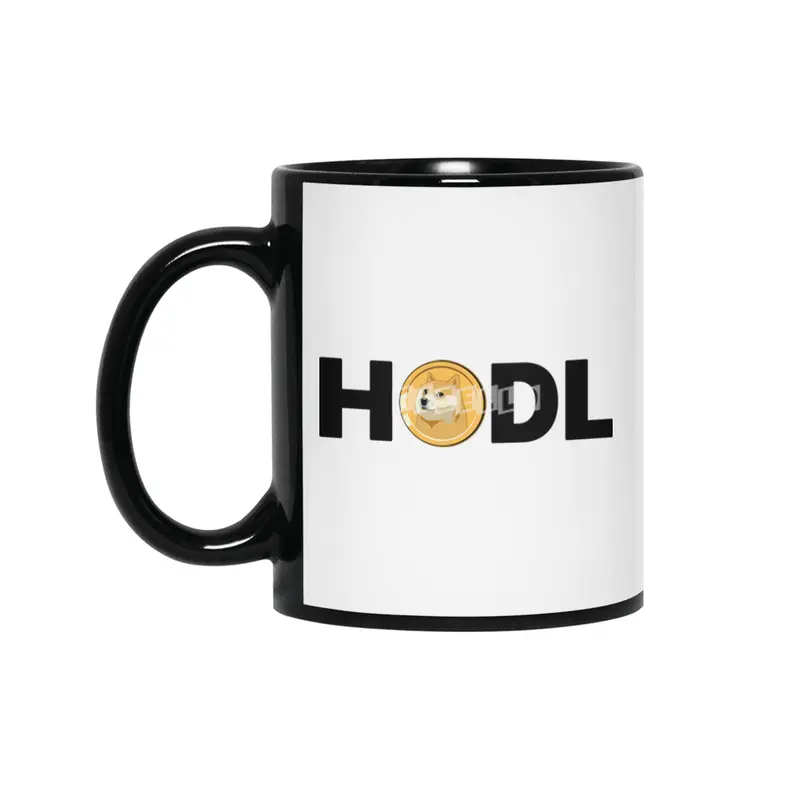 HOLD Dogecoin Funny Doge Crypto Cryptocurrency Siyah Kupa
