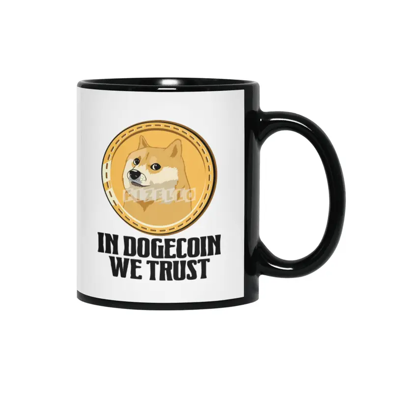 In Dogecoin We Trust Funny Crypto Cryptocurrency Siyah Kupa