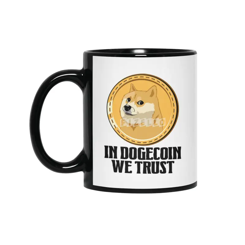 In Dogecoin We Trust Funny Crypto Cryptocurrency Siyah Kupa