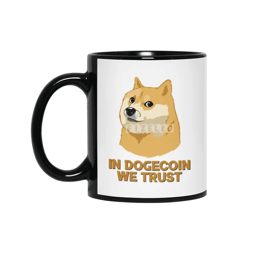 In Dogecoin We Trust Funny Crypto Cryptocurrency Siyah Kupa