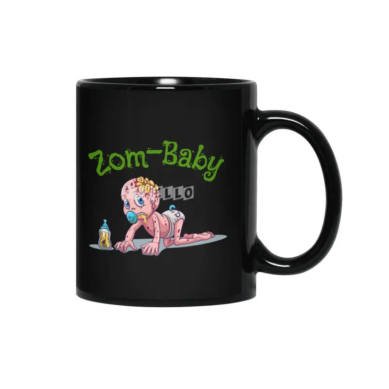 "Zom-Baby" Zombie Baby Design Siyah Kupa