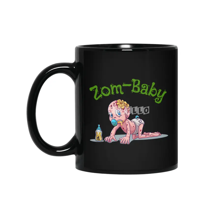 "Zom-Baby" Zombie Baby Design Siyah Kupa