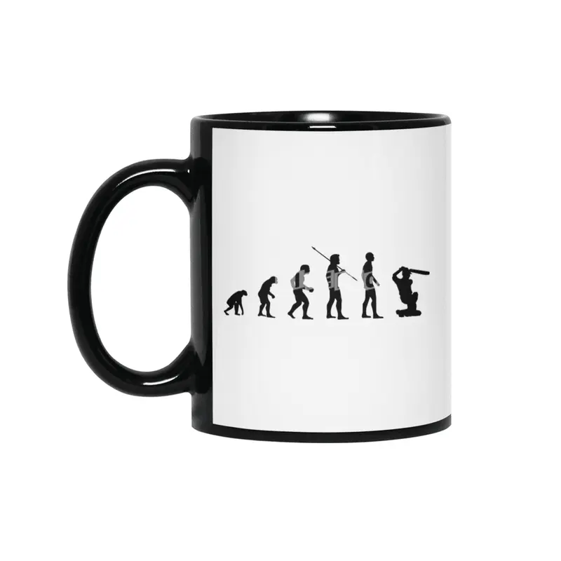 Funny Cricket Batter Evolution of Man Sports Bv Siyah Kupa