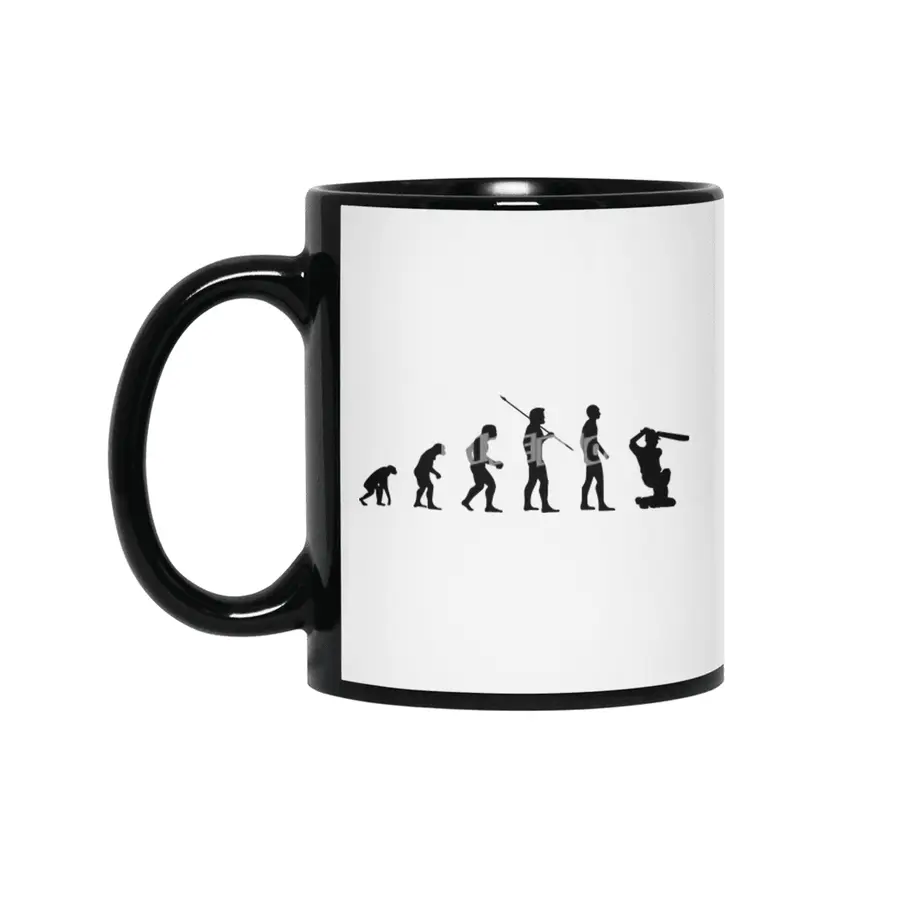 Funny Cricket Batter Evolution of Man Sports Bv Siyah Kupa