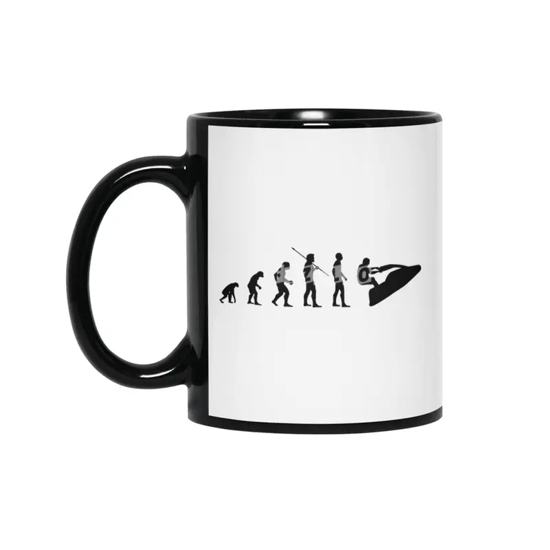 Funny Evolution of Man Watercraft Pwc Shape Bv Siyah Kupa