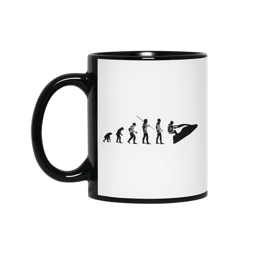 Funny Evolution of Man Watercraft Pwc Shape Bv Siyah Kupa