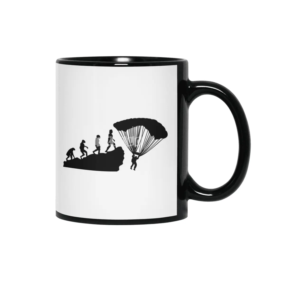 Parachuter Evolution Funny Parachuting Meme Bv Siyah Kupa