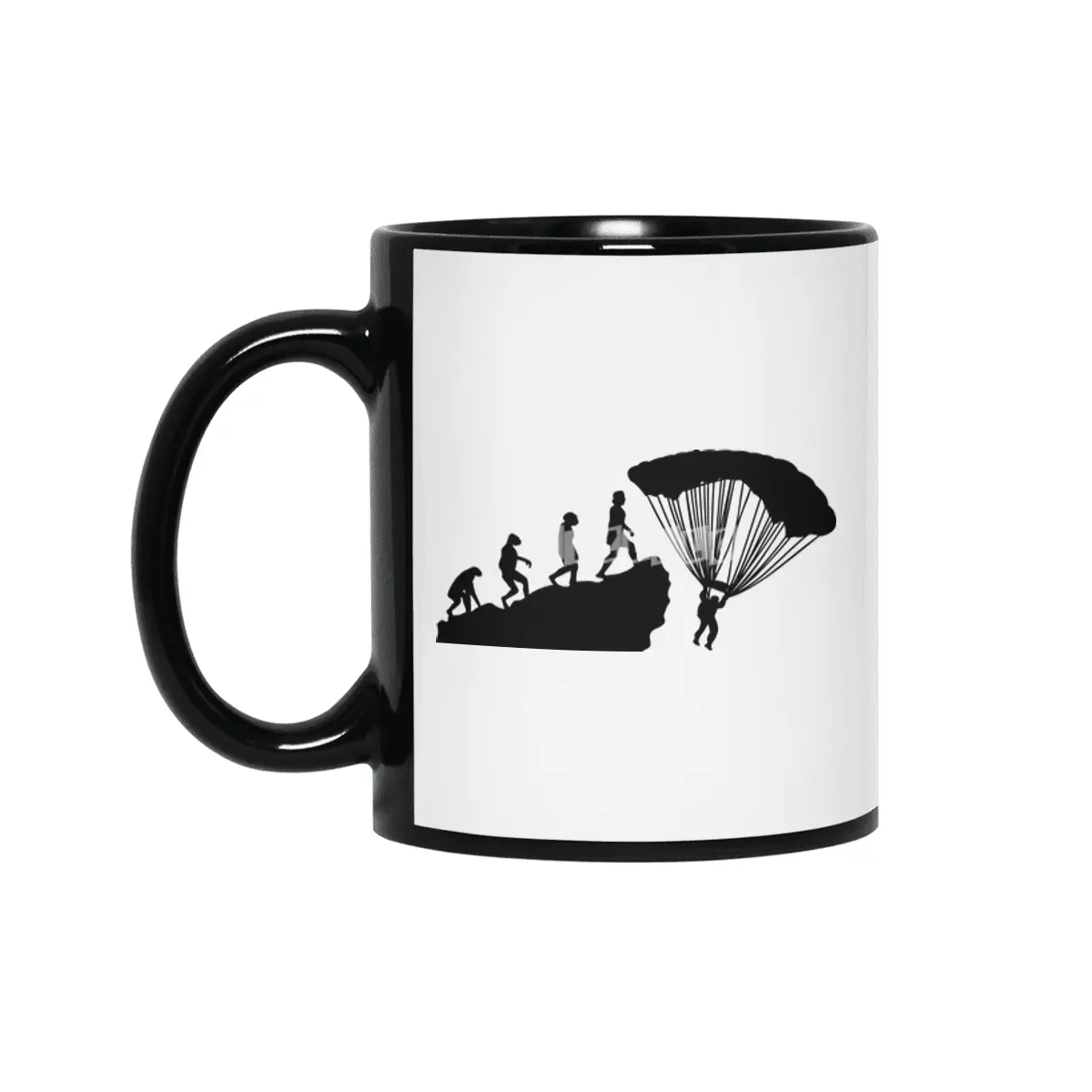 Parachuter Evolution Funny Parachuting Meme Bv Siyah Kupa
