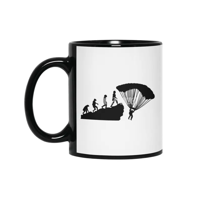 Parachuter Evolution Funny Parachuting Meme Bv Siyah Kupa