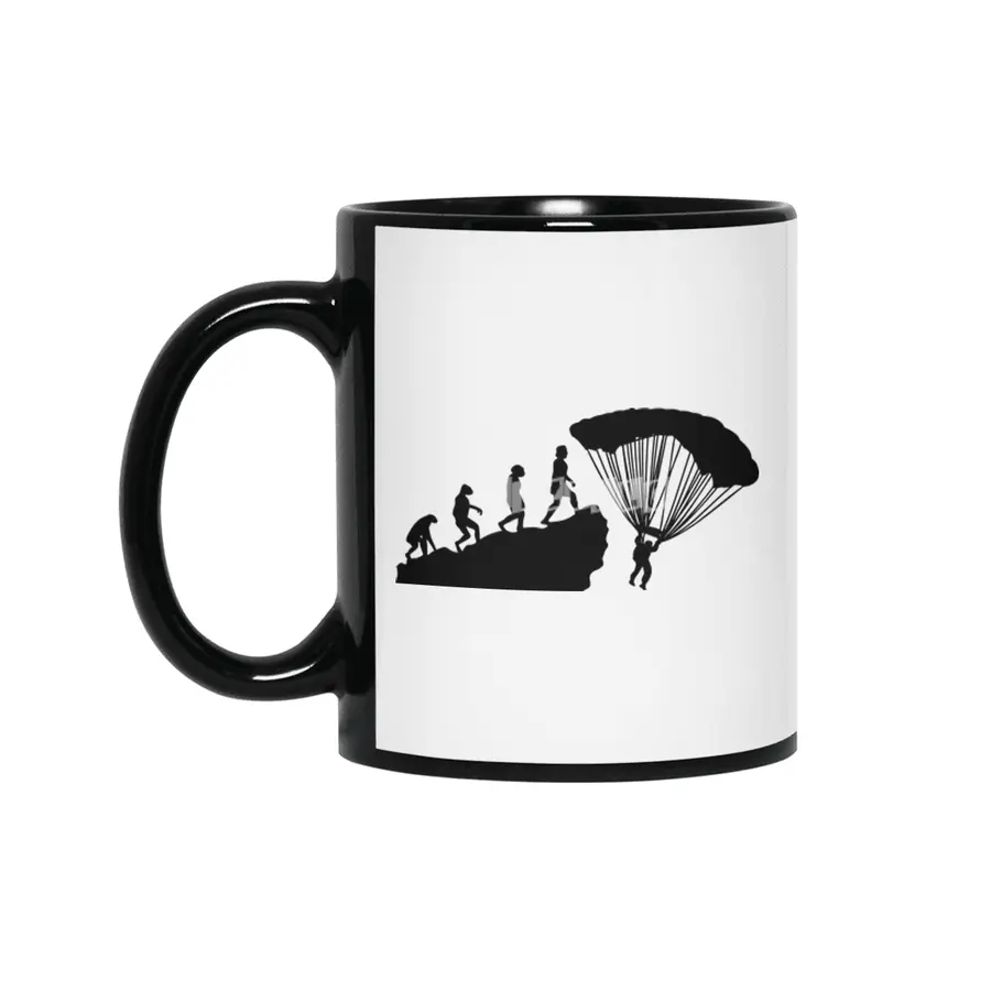 Parachuter Evolution Funny Parachuting Meme Bv Siyah Kupa