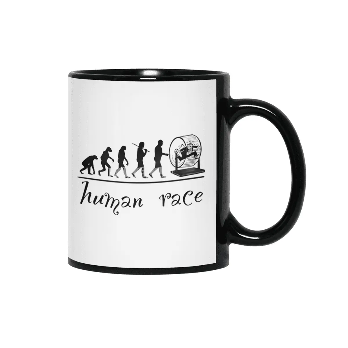 Human evolution to Rat race Siyah Kupa