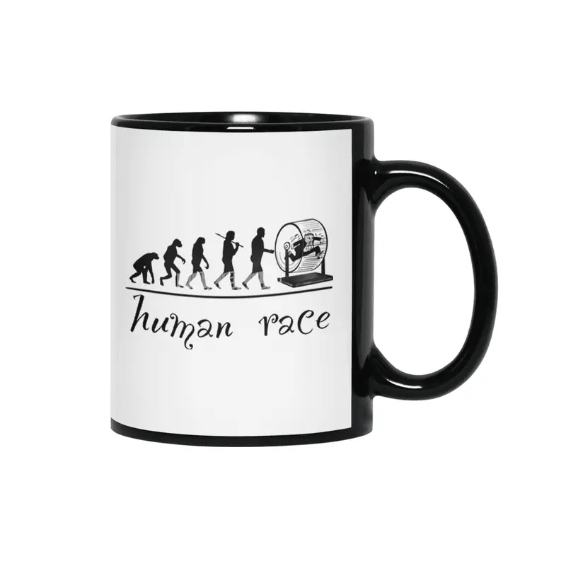 Human evolution to Rat race Siyah Kupa