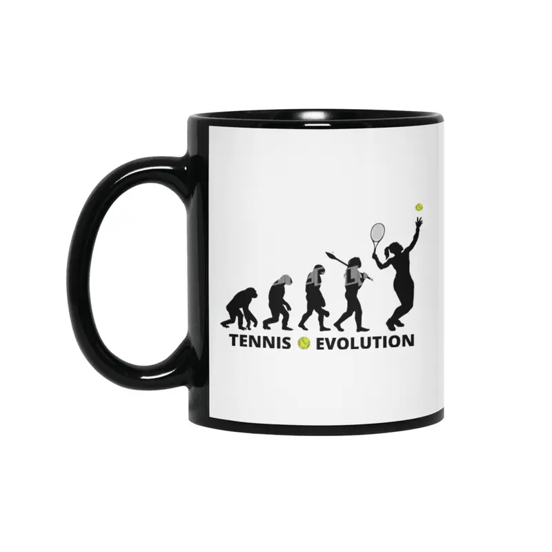 Tennis evolution Women, Tennis Lover Gift Siyah Kupa