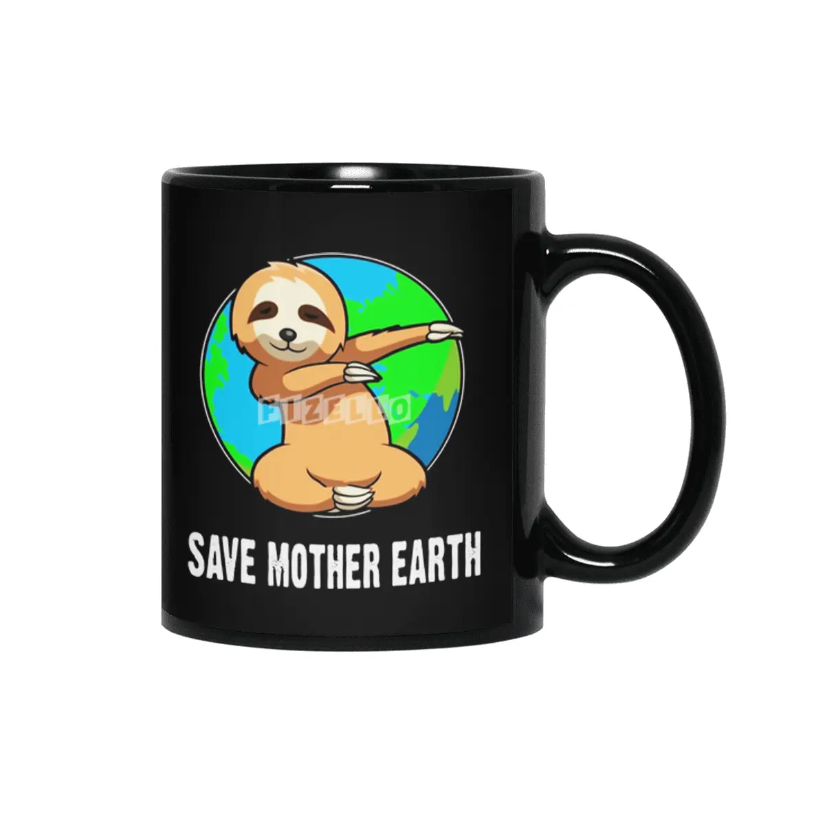Earth Day Shirt-Save Mother Earth Sloth Dabbing T Shirt Gift for Women Men Siyah Kupa