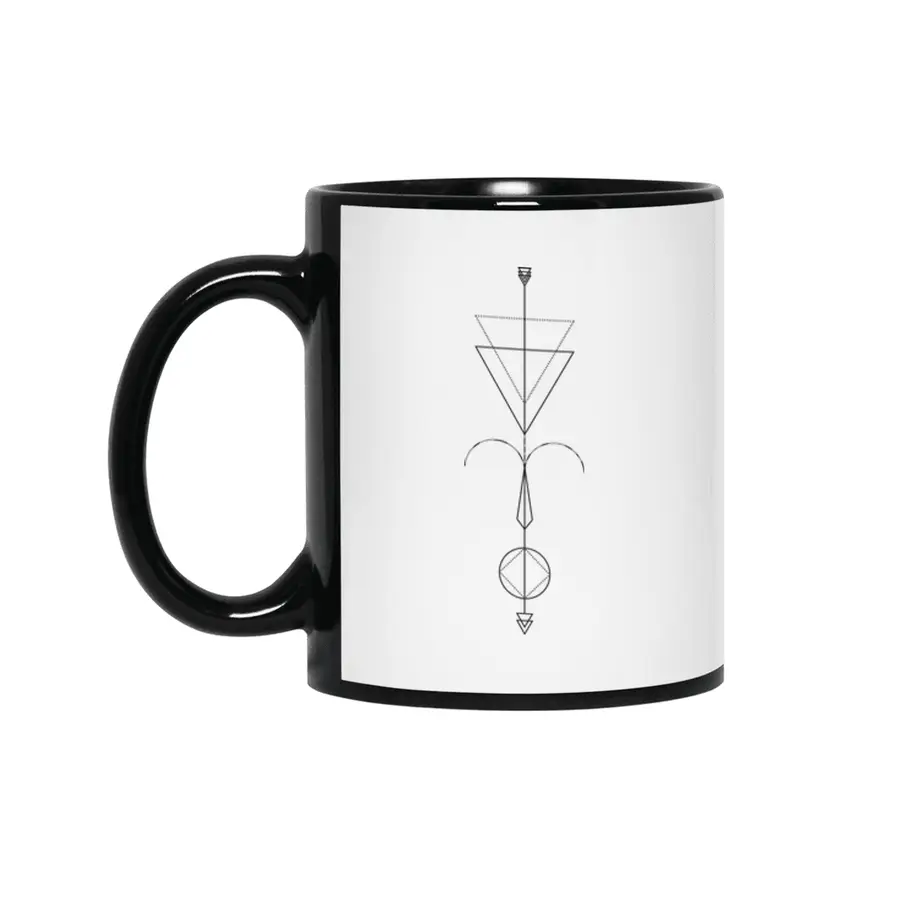 Aries Arrow - Geometric Astrology Siyah Kupa